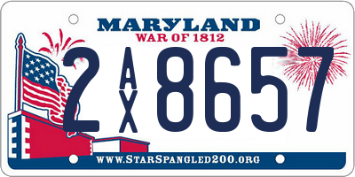 MD license plate 2AX8657