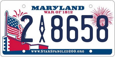 MD license plate 2AX8658