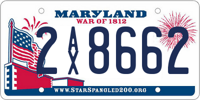 MD license plate 2AX8662