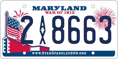 MD license plate 2AX8663