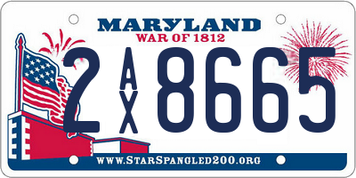 MD license plate 2AX8665