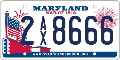 MD license plate 2AX8666
