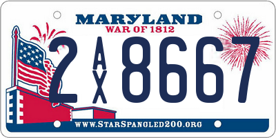 MD license plate 2AX8667