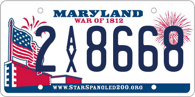 MD license plate 2AX8668