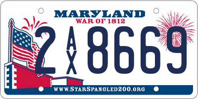 MD license plate 2AX8669