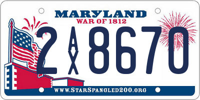 MD license plate 2AX8670