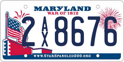 MD license plate 2AX8676