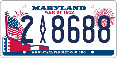 MD license plate 2AX8688
