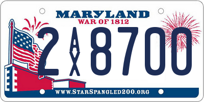 MD license plate 2AX8700