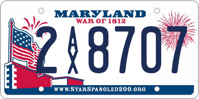 MD license plate 2AX8707