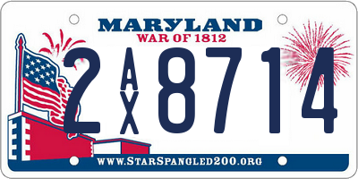 MD license plate 2AX8714