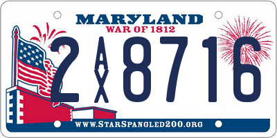 MD license plate 2AX8716