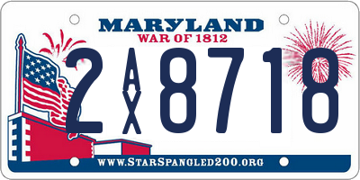 MD license plate 2AX8718