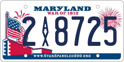 MD license plate 2AX8725