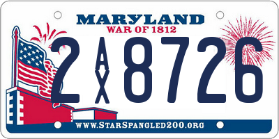 MD license plate 2AX8726