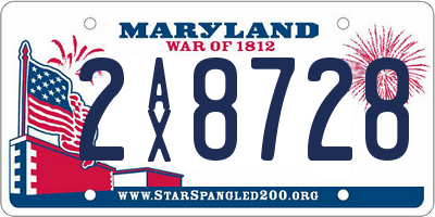 MD license plate 2AX8728