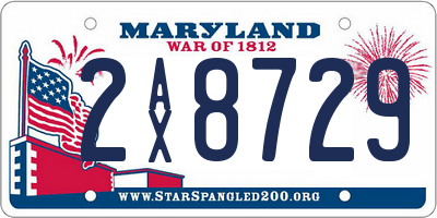MD license plate 2AX8729