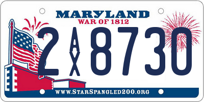 MD license plate 2AX8730