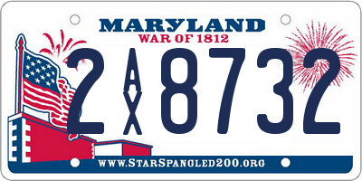 MD license plate 2AX8732