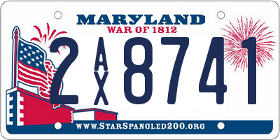 MD license plate 2AX8741