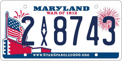MD license plate 2AX8743