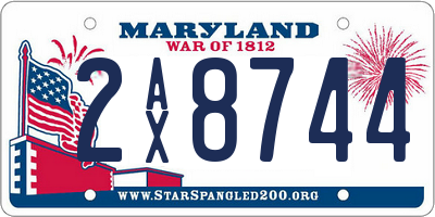 MD license plate 2AX8744