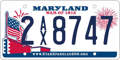 MD license plate 2AX8747
