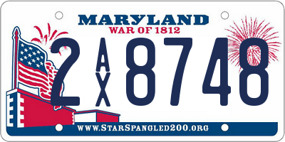 MD license plate 2AX8748