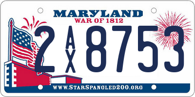 MD license plate 2AX8753