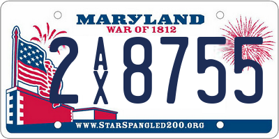 MD license plate 2AX8755