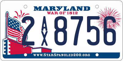 MD license plate 2AX8756