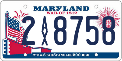 MD license plate 2AX8758