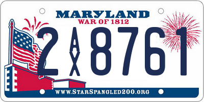 MD license plate 2AX8761