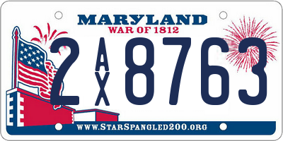 MD license plate 2AX8763
