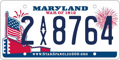 MD license plate 2AX8764