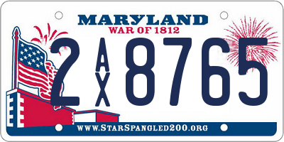 MD license plate 2AX8765