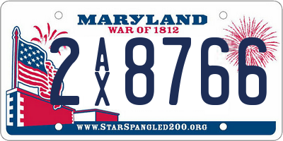 MD license plate 2AX8766