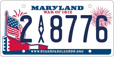 MD license plate 2AX8776