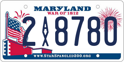 MD license plate 2AX8780