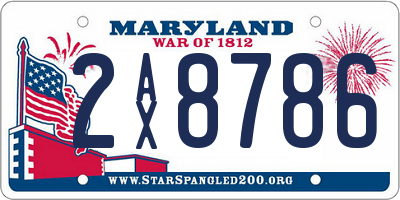 MD license plate 2AX8786