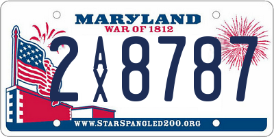 MD license plate 2AX8787