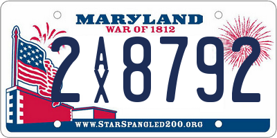 MD license plate 2AX8792