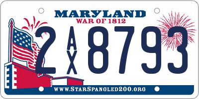 MD license plate 2AX8793