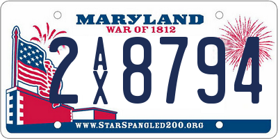 MD license plate 2AX8794