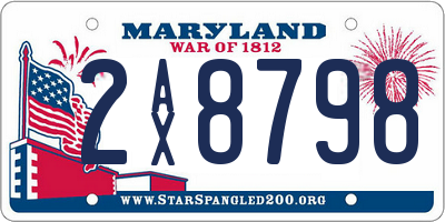 MD license plate 2AX8798