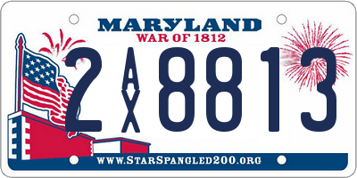 MD license plate 2AX8813