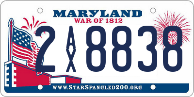 MD license plate 2AX8838
