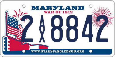 MD license plate 2AX8842