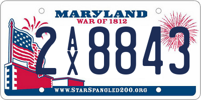 MD license plate 2AX8843
