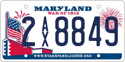 MD license plate 2AX8849